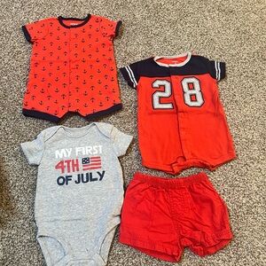 Red and Gray Baby Outfit Set